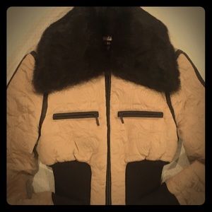 BEBE VINTAGE QUILTED JACKET FUR